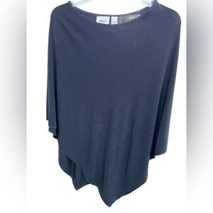 Chicos one size plus size poncho/jacket/pullover/oversized black sweater